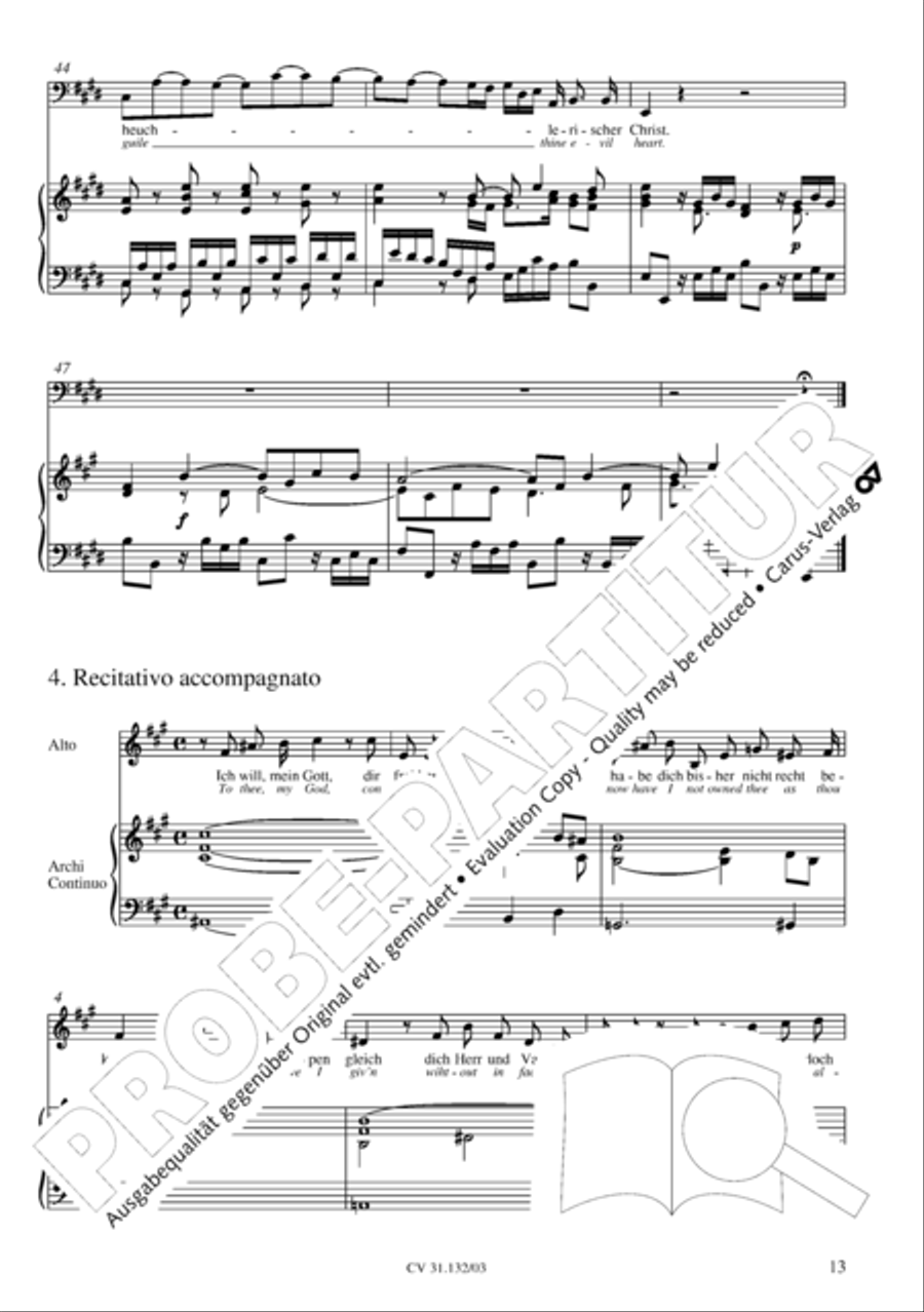 Prepare ye the highway of the Lord (Bereitet die Wege, bereitet die Bahn) 4-Part scores gallery preview page 14