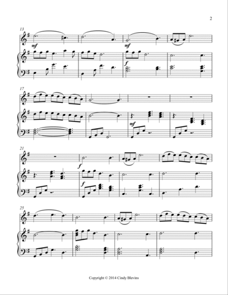 Beautiful Dreamer, for Harp and Violin String Duet scores gallery preview page 3