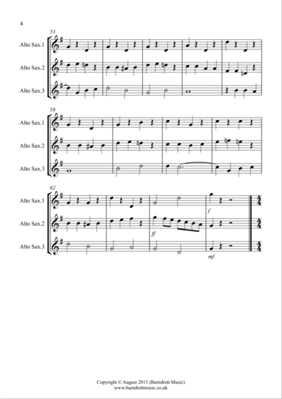 8 Easy Trios for Alto Saxophone Woodwind Trio scores gallery preview page 4