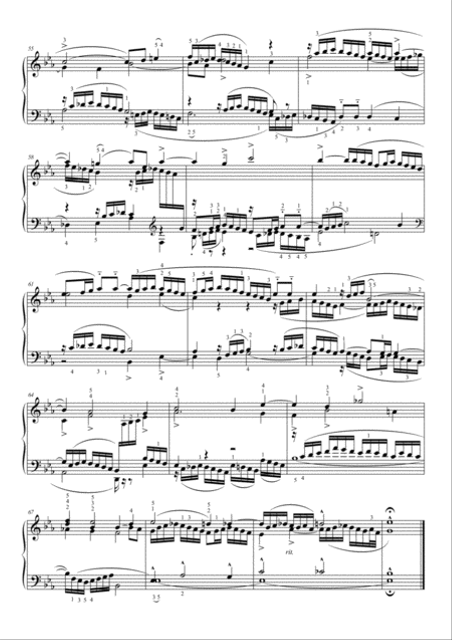 Prelude and Fugue in E♭ major BWV 852 Piano Solo scores gallery preview page 4