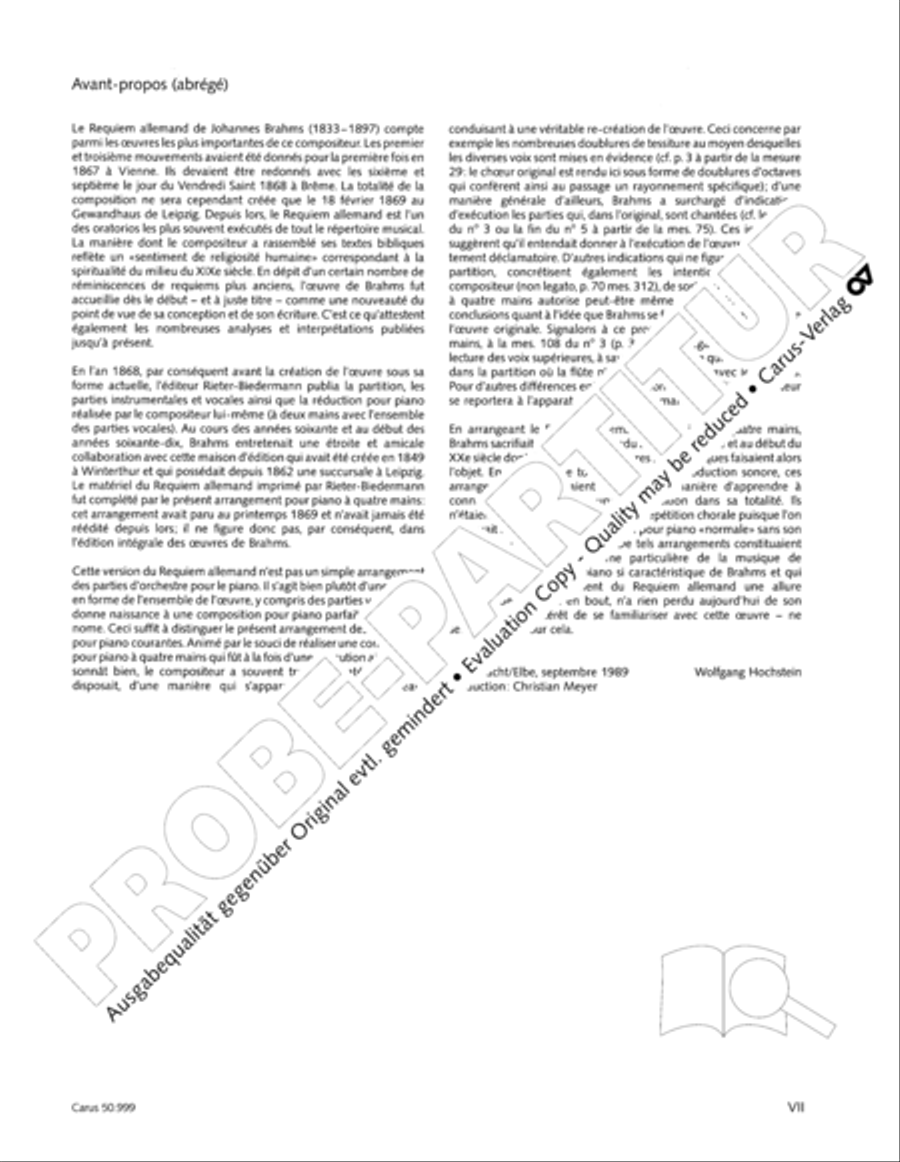 Ein Deutsches Requiem (German Requiem) Piano Duet scores gallery preview page 8