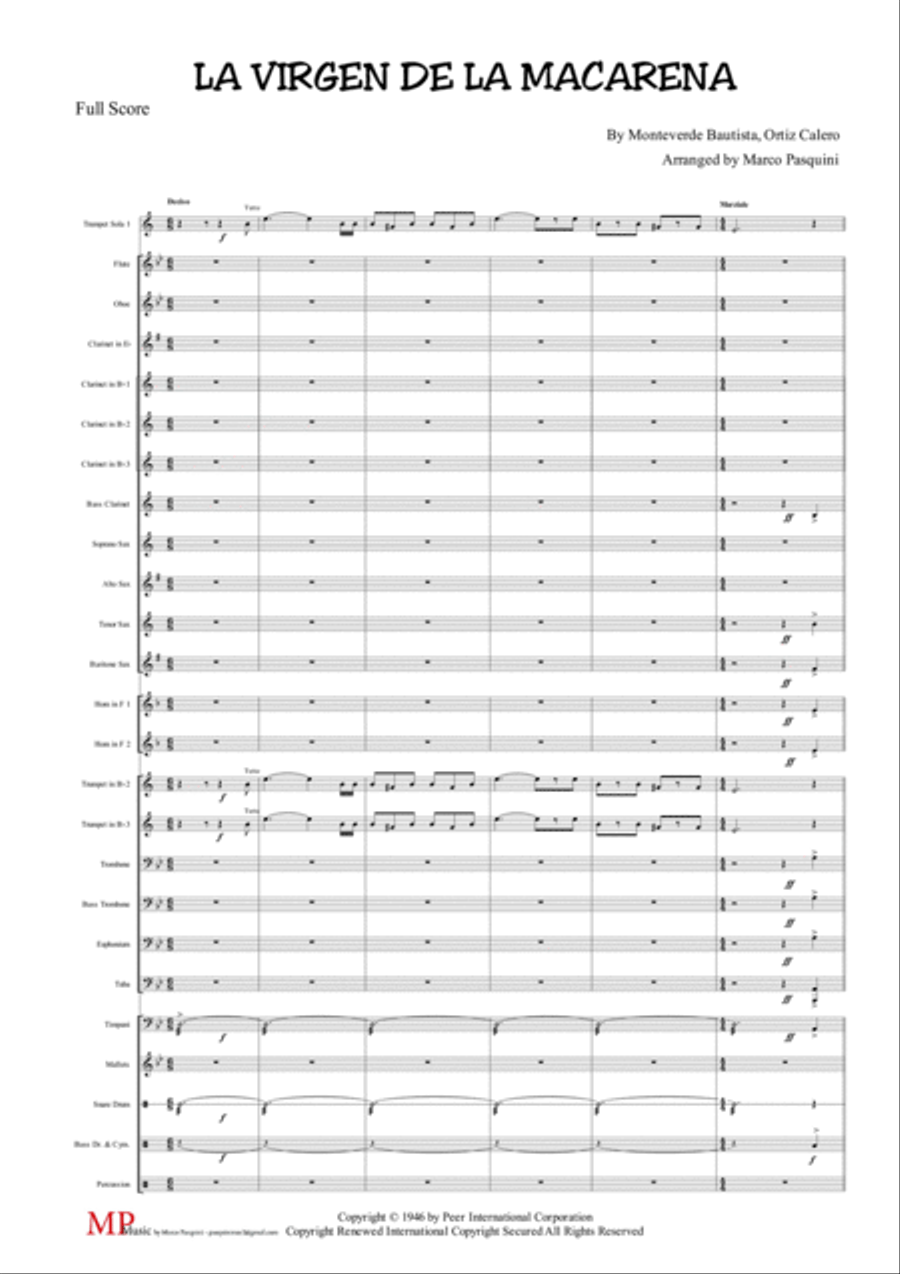 La Virgen De La Macarena Concert Band scores gallery preview page 3