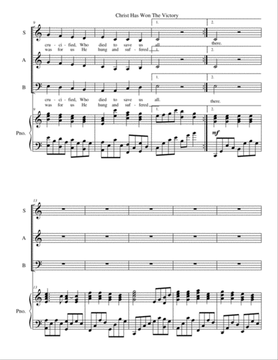 Christ Has Won The Victory (An Easter Medley) 3-Part scores gallery preview page 3
