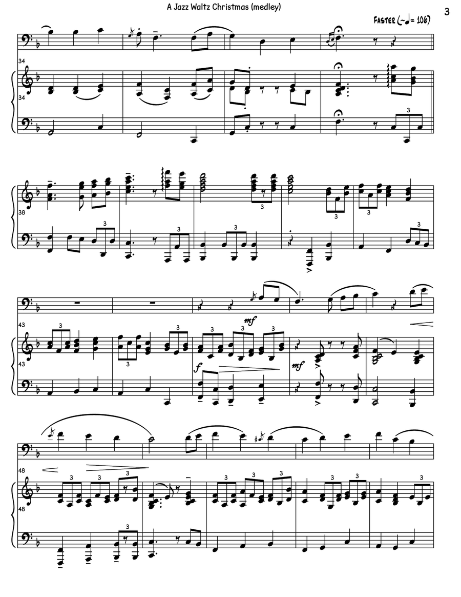 A Jazz Waltz Christmas (medley) Piano scores gallery preview page 6
