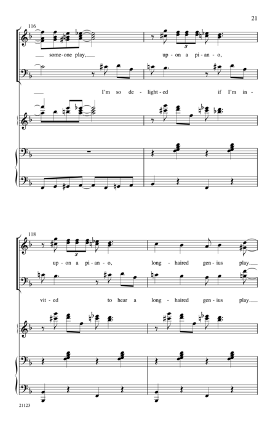 I Love a Piano 4-Part scores gallery preview page 45