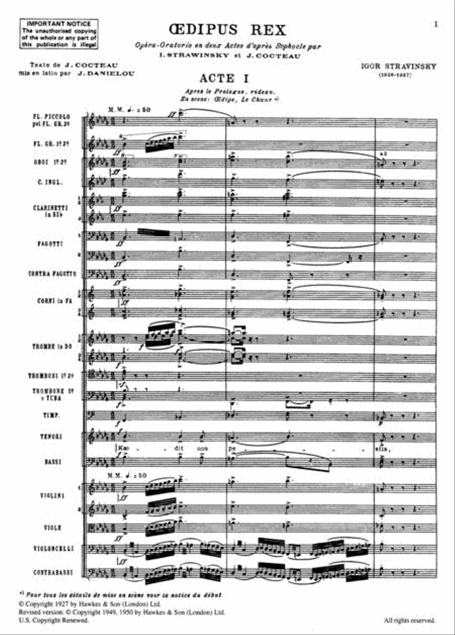 Stravinsky – Oedipus Rex and Symphony of Psalms Orchestra scores gallery preview page 2