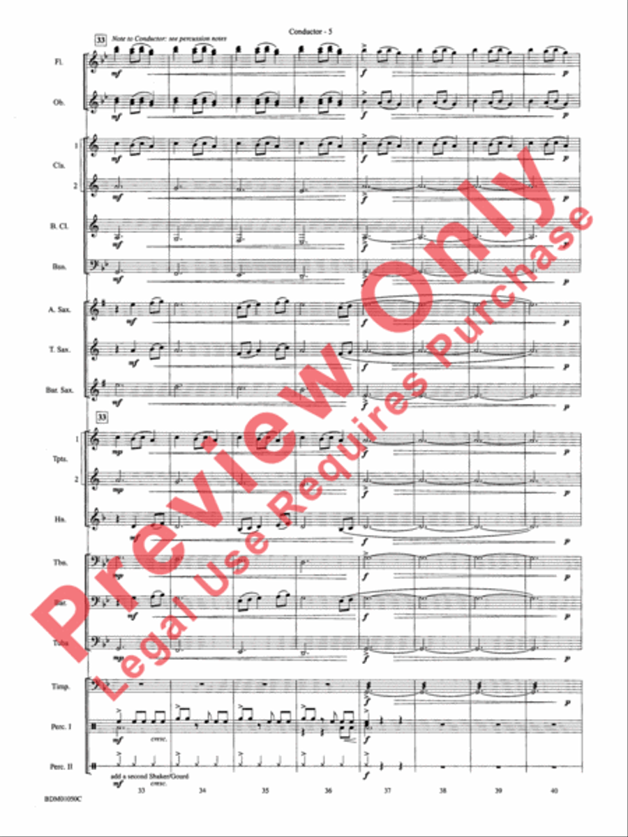 African Bell Carol (for Percussion and Winds) Concert Band scores gallery preview page 8