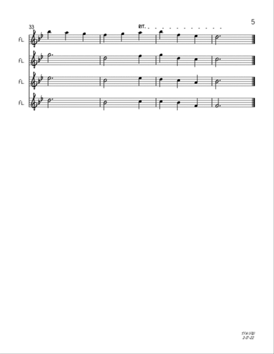 The First Noel (Flute Quartet) Flute Quartet scores gallery preview page 5