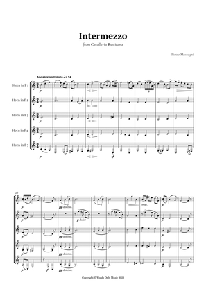 Intermezzo from Cavalleria Rusticana by Mascagni for French Horn Quintet