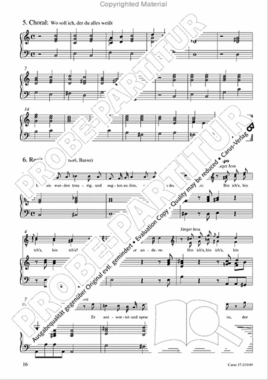 Markuspassion. Werkausgabe Reihe 1, Bd. 7 (Homilius) Organ scores gallery preview page 17