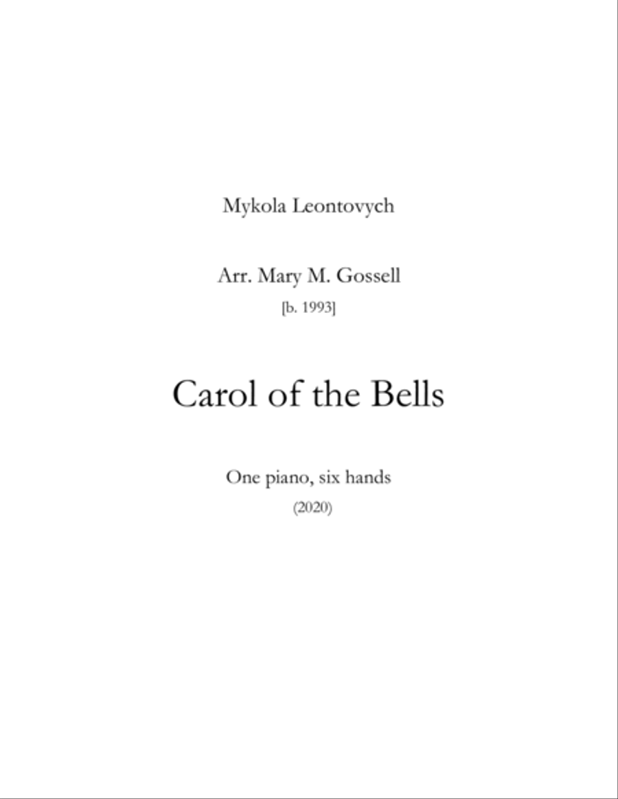 Carol of the Bells for Piano Six Hands image number null