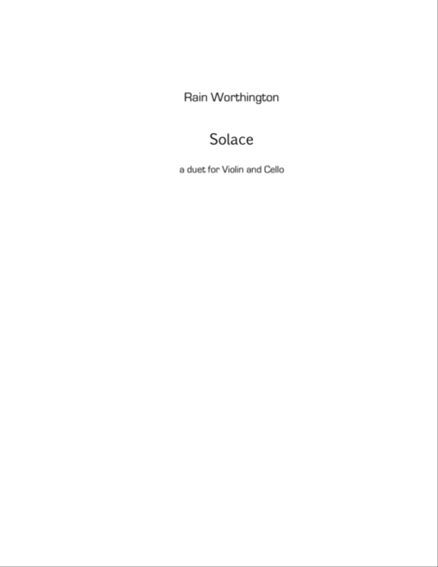 Solace - a duet for violin and cello String Duet scores gallery preview page 1
