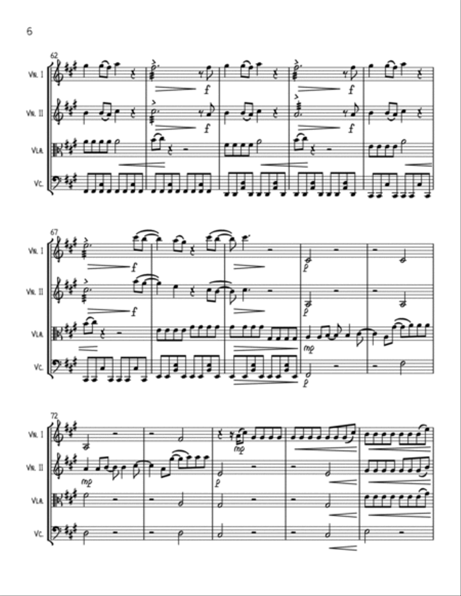 Snow On The Beach String Quartet scores gallery preview page 6