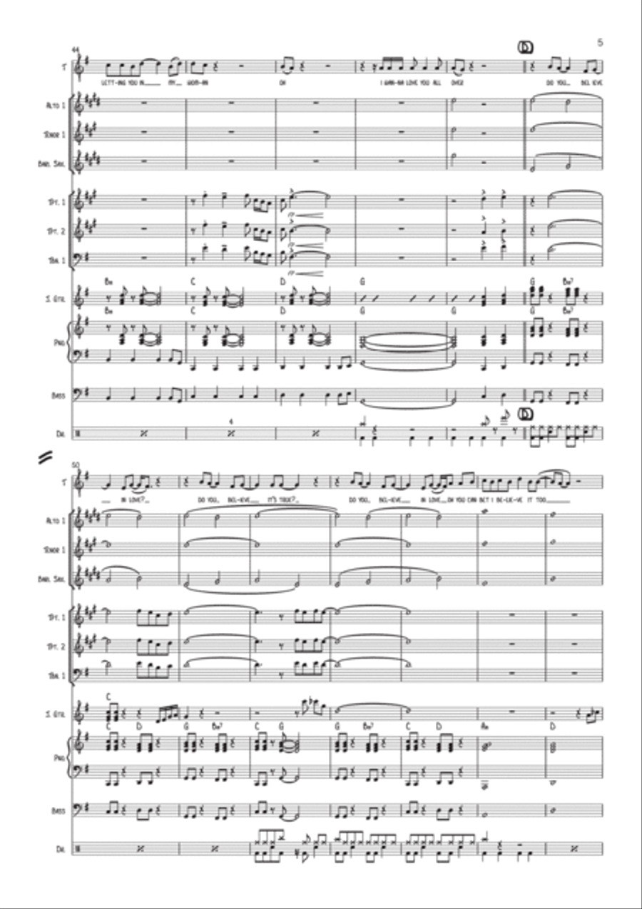 Do You Believe In Love Jazz Ensemble scores gallery preview page 6