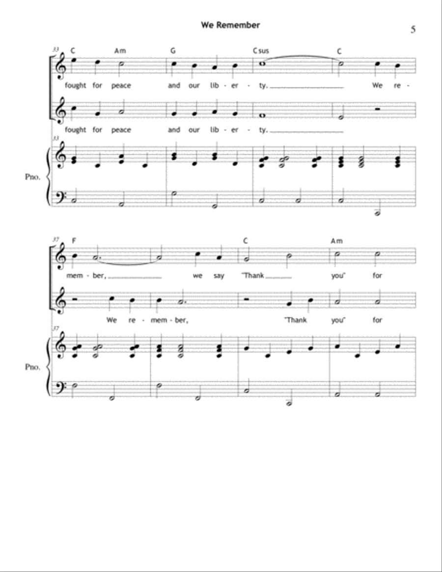 We Remember (A Veterans Day Tribute) SA We Remember (A Veterans Day Tribute) SA SA scores gallery preview page 5