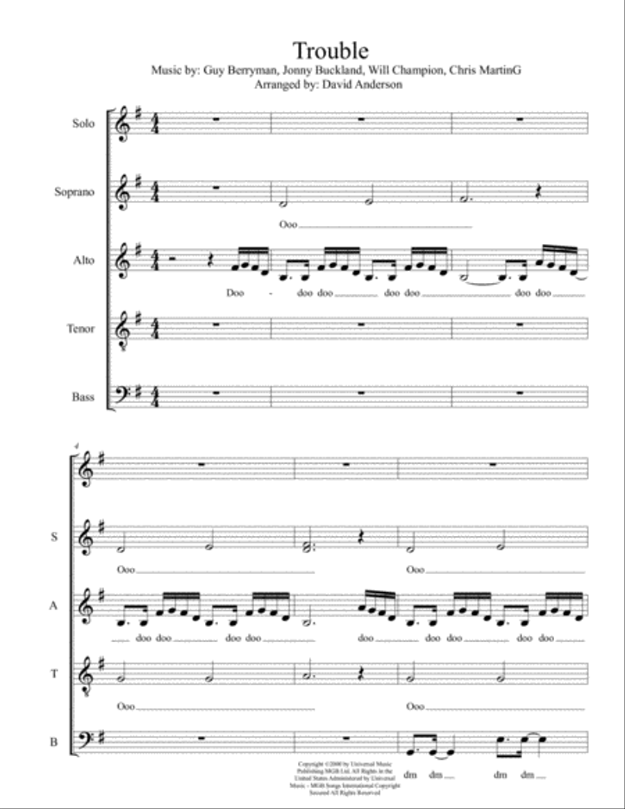 Trouble 4-Part scores gallery preview page 1