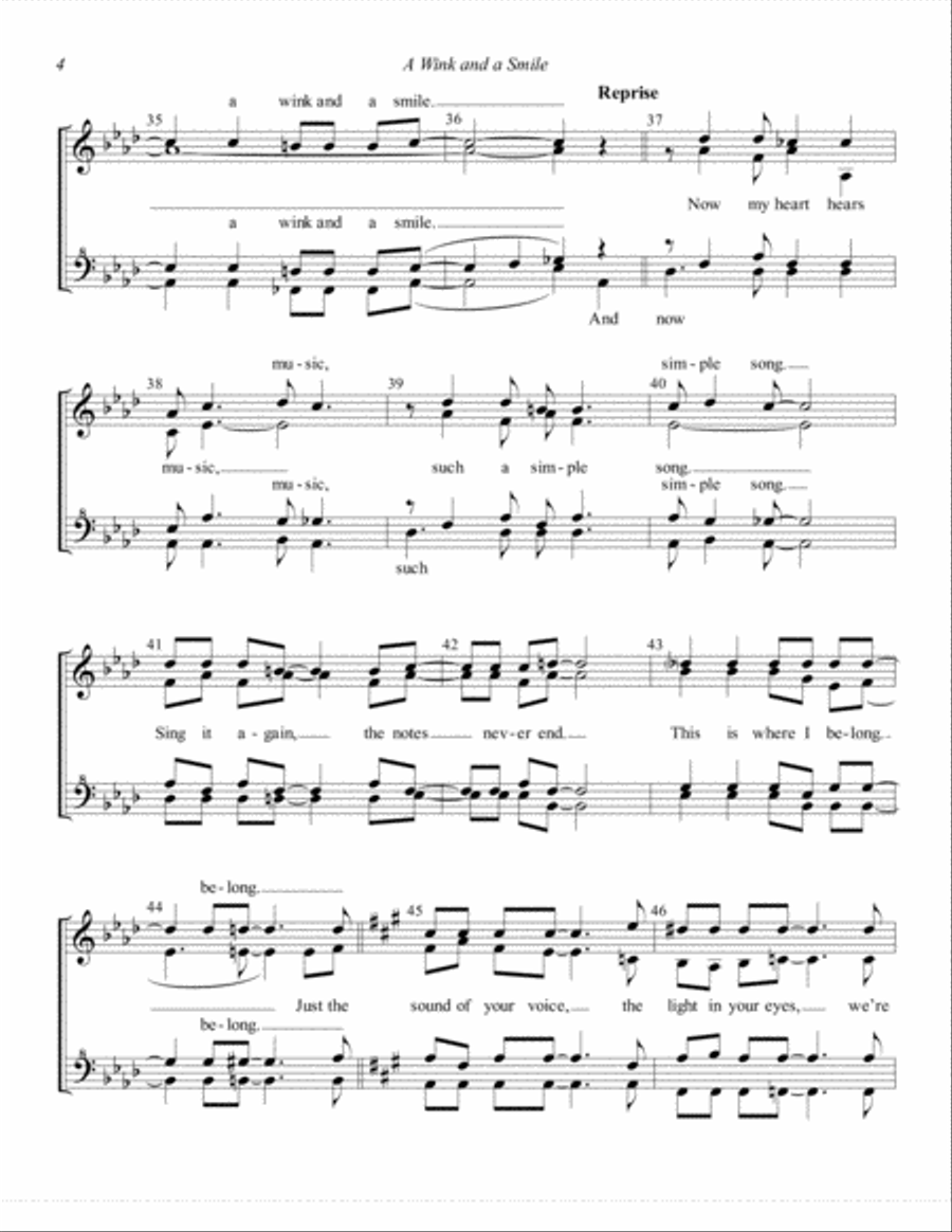 A Wink And A Smile (arr. Kim Brittain) SSAA scores gallery preview page 4