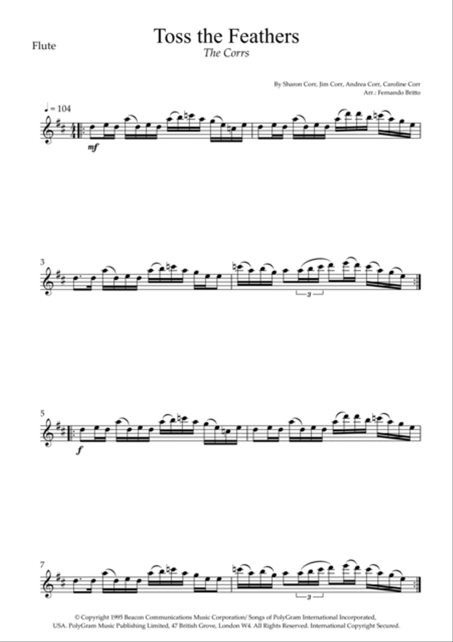 Toss The Feathers Small Ensemble scores gallery preview page 5