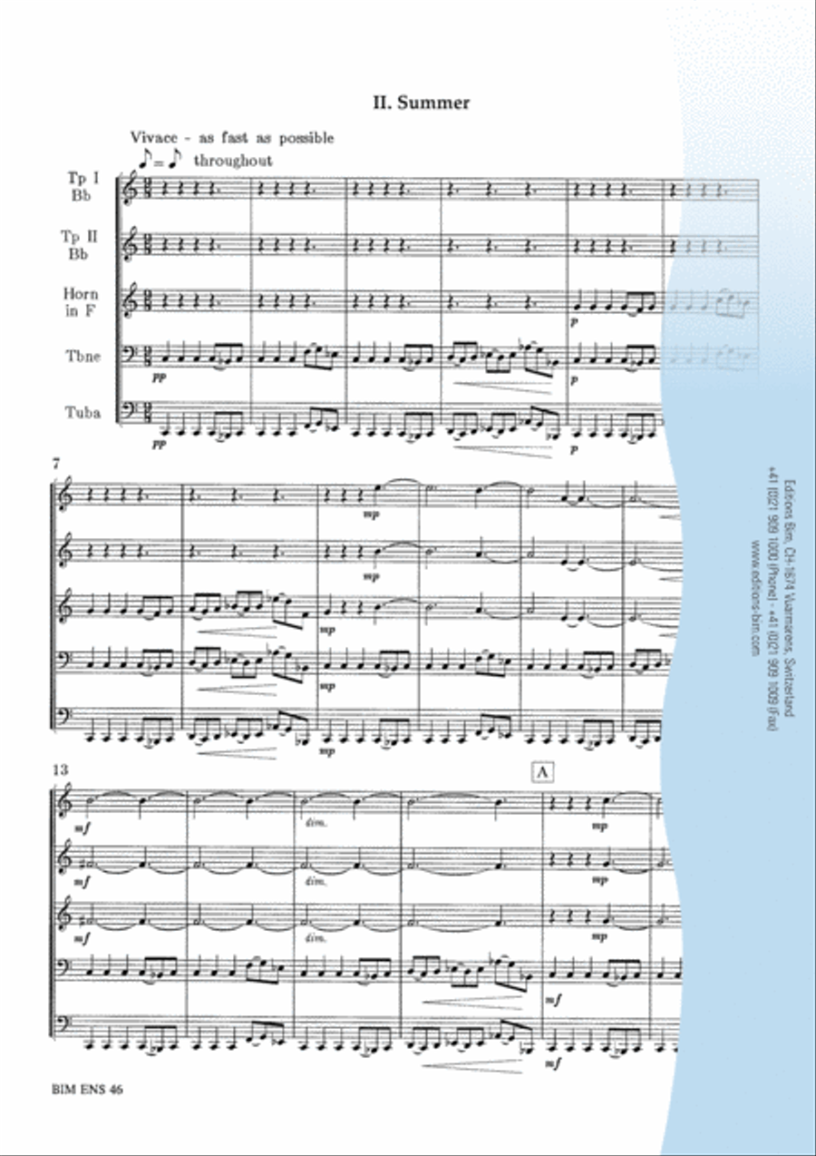 Seasons Seasons Brass Quintet scores gallery preview page 6