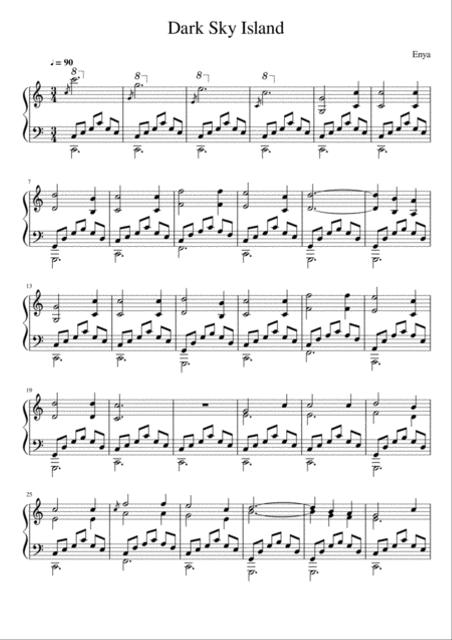 Dark Sky Island Dark Sky Island Easy Piano scores gallery preview page 1