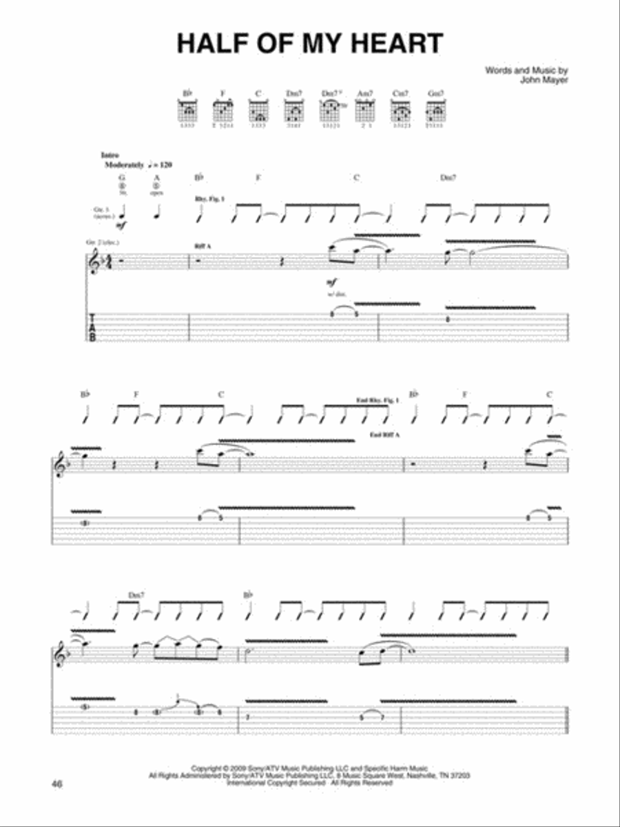 John Mayer Anthology for Easy Guitar – Volume 1