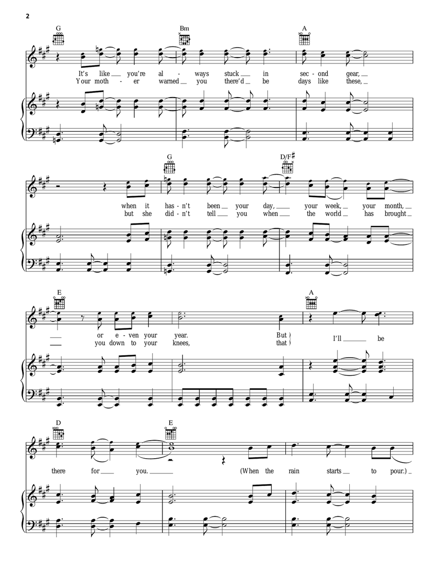I'll Be There For You (Theme from Friends) Piano, Vocal, Guitar scores gallery preview page 2