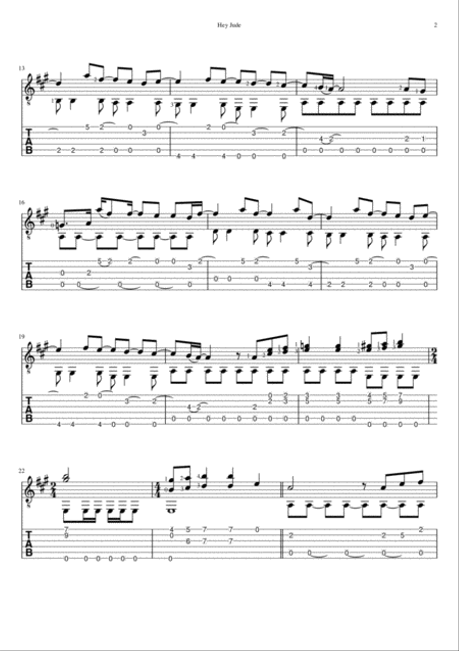 Hey Jude Hey Jude Guitar Solo scores gallery preview page 2