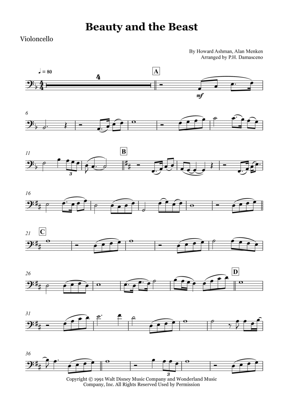 Beauty And The Beast Piano scores gallery preview page 1