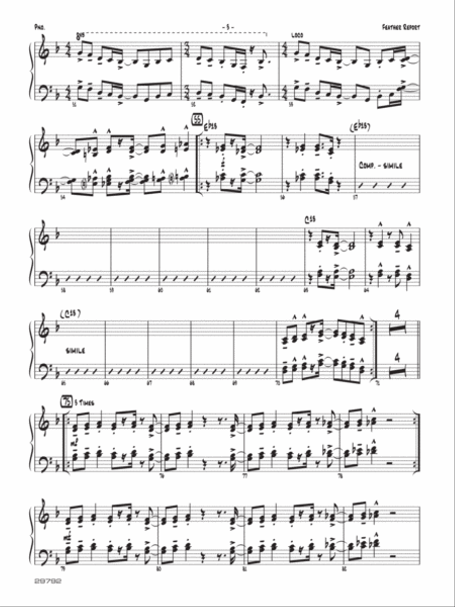 Feather Report: Piano Accompaniment Jazz Ensemble scores gallery preview page 3