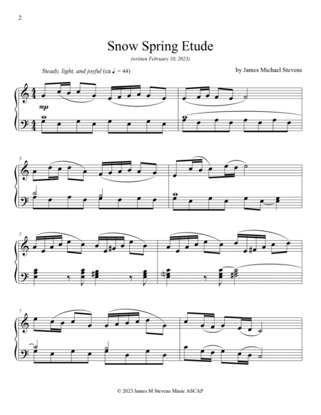 Snow Spring Etude - Piano Solo image number null