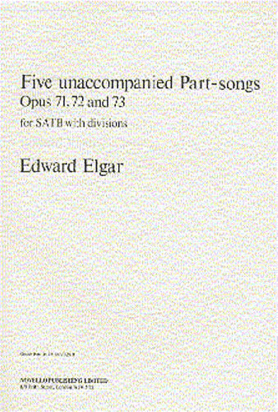 Five Unaccompanied Part-Songs - Op. 71, 72, 73 4-Part scores gallery preview page 1