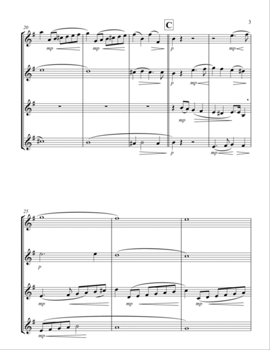 Kyrie (Durante) (Euphonium Quartet - Treble Clef) Brass Ensemble scores gallery preview page 3