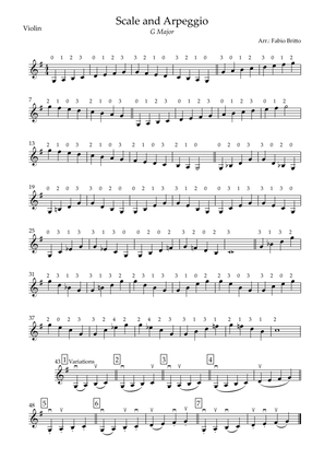 Scale and Arpeggios in G Major (Intermediate) for Violin Solo