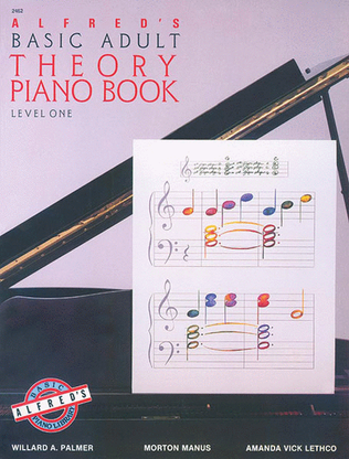 Book cover for Alfred's Basic Adult Piano Course Theory, Book 1