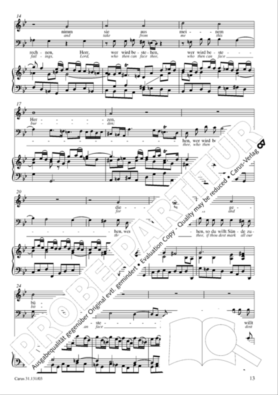 Form the deep, Lord, cried I, Lord, to Thee (Aus der Tiefe rufe ich, Herr, zu dir) 4-Part scores gallery preview page 14