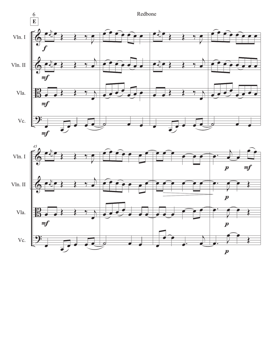 Redbone String Quartet scores gallery preview page 6