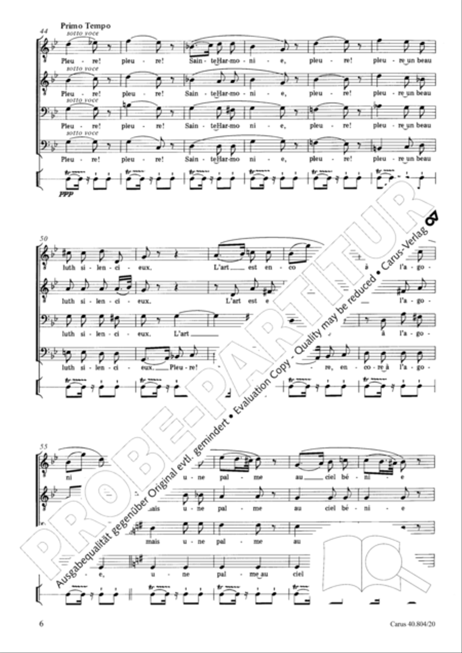 Choeur Men's Choir scores gallery preview page 6
