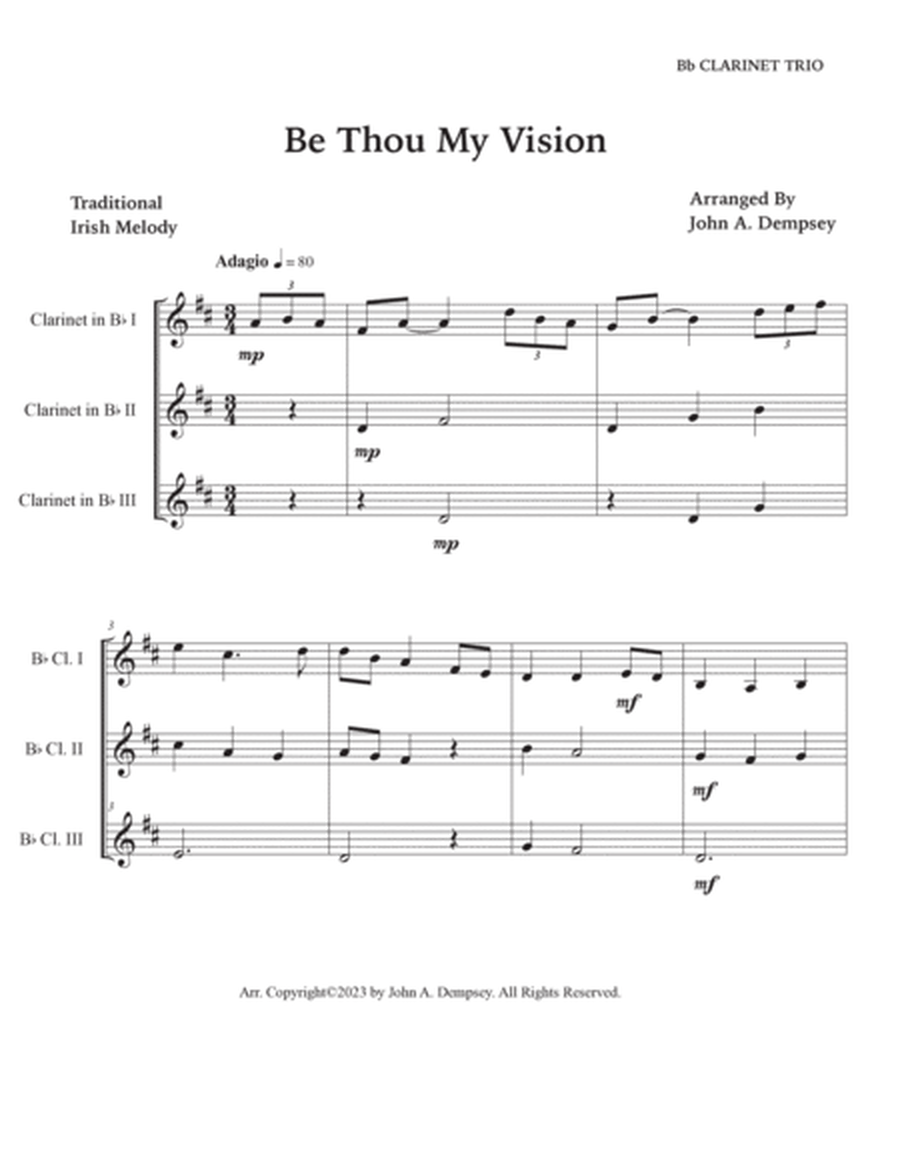 Be Thou My Vision (Clarinet Trio) image number null