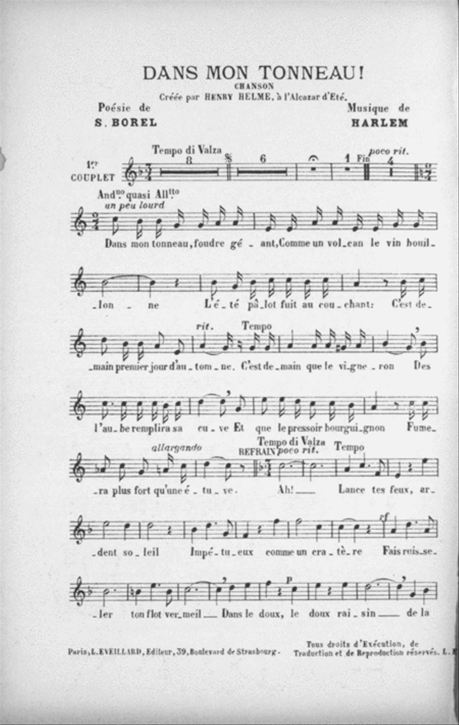Dans Mon Tonneau. Chanson Voice scores gallery preview page 2