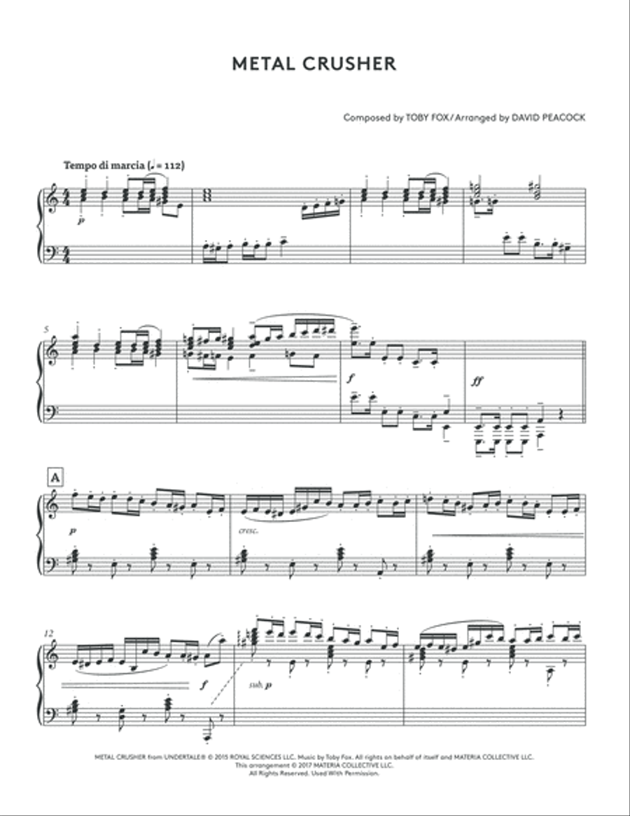 Metal Crusher (UNDERTALE Piano Collections 2) Piano Solo scores gallery preview page 2