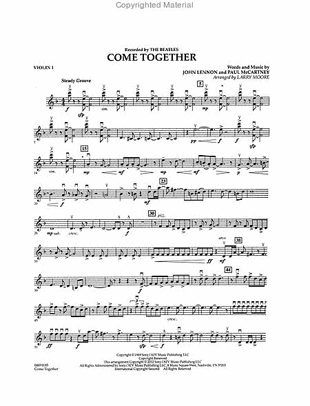 Come Together by The Beatles String Quartet - Sheet Music