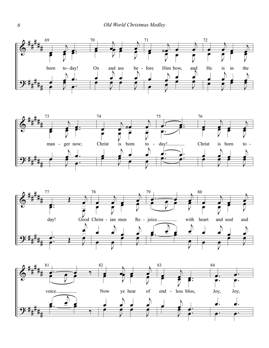 Old World Christmas Medley 4-Part scores gallery preview page 6