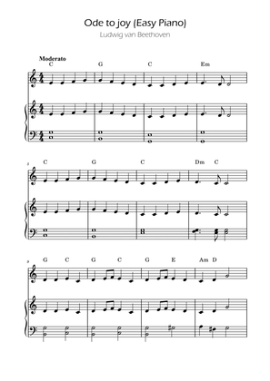 Ode To Joy - Easy Violin w/ piano accompaniment