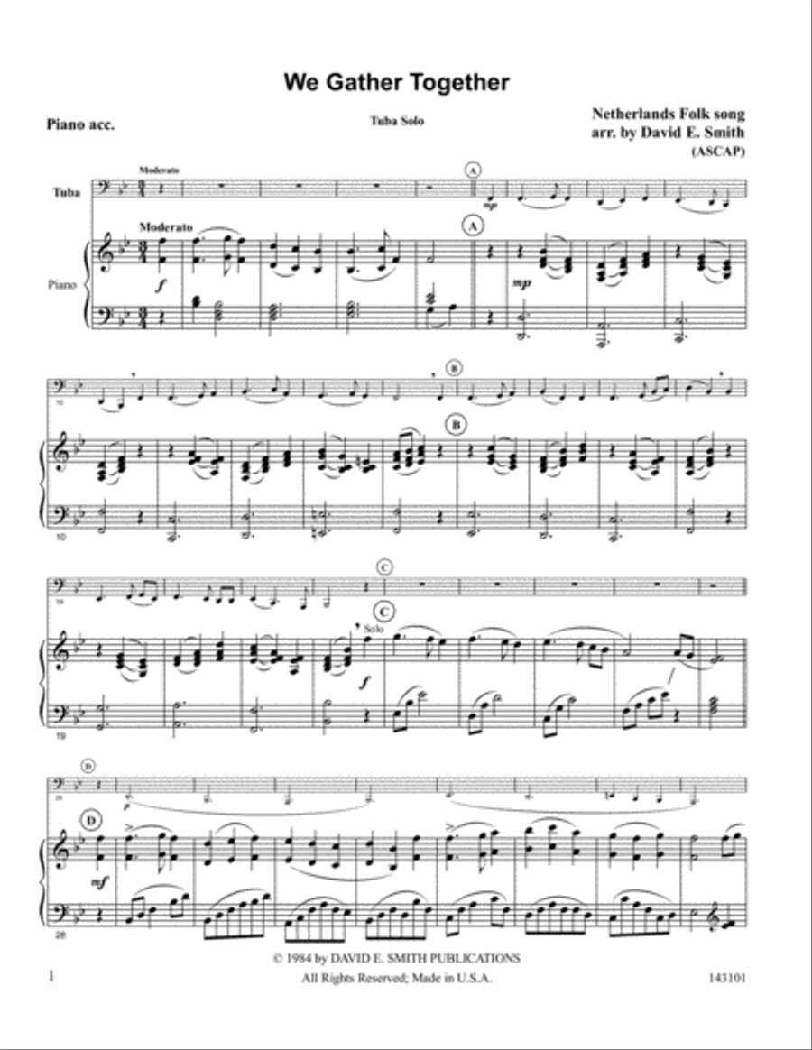 We Gather Together We Gather Together Tuba scores gallery preview page 1