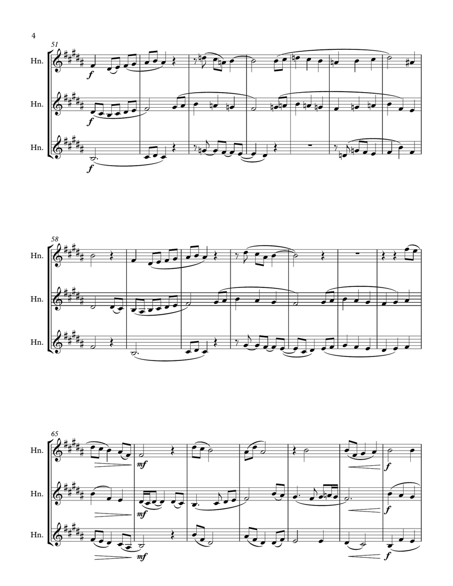 The First Nowell (French horn trio) Brass Trio scores gallery preview page 4