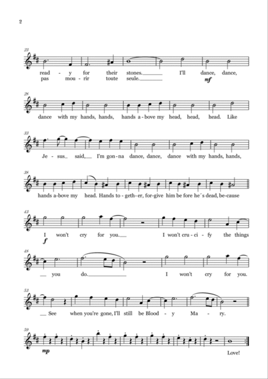Bloody Mary Bloody Mary B-Flat Trumpet scores gallery preview page 2