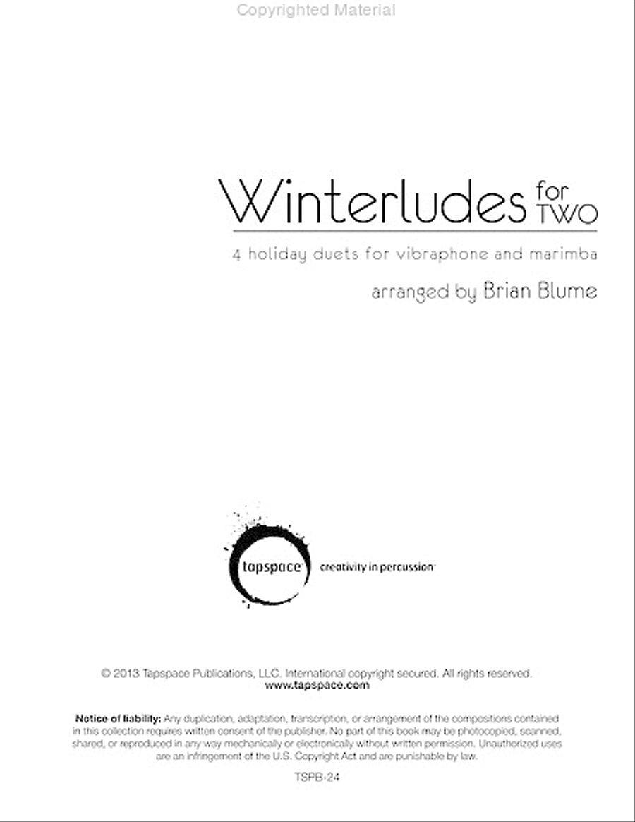 Winterludes for Two Winterludes for Two Marimba scores gallery preview page 2