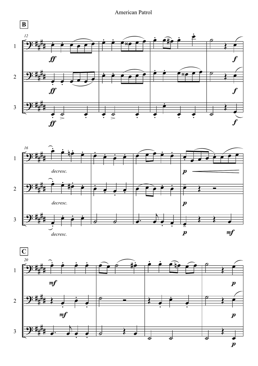 American Patrol String Trio scores gallery preview page 2