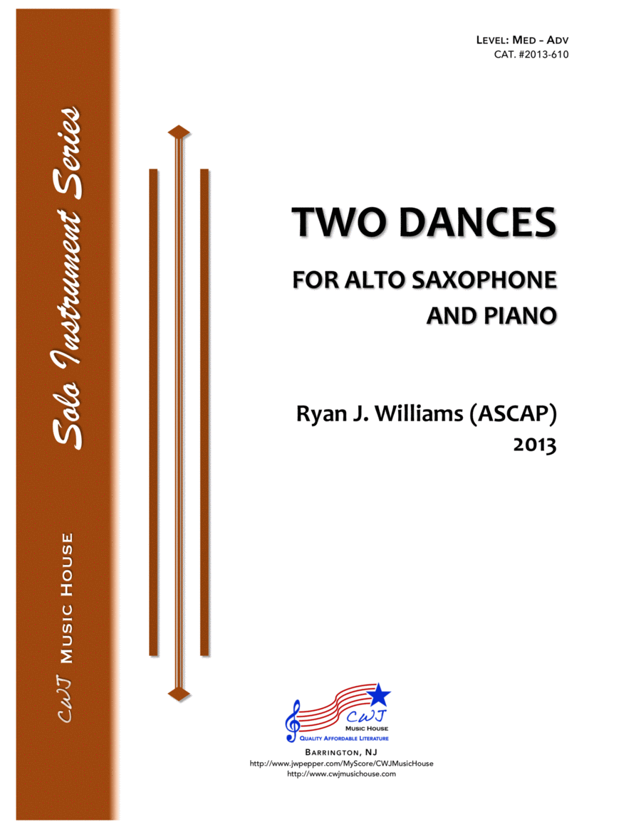 Two Dances for Alto Saxophone and Piano Alto Saxophone scores gallery preview page 1