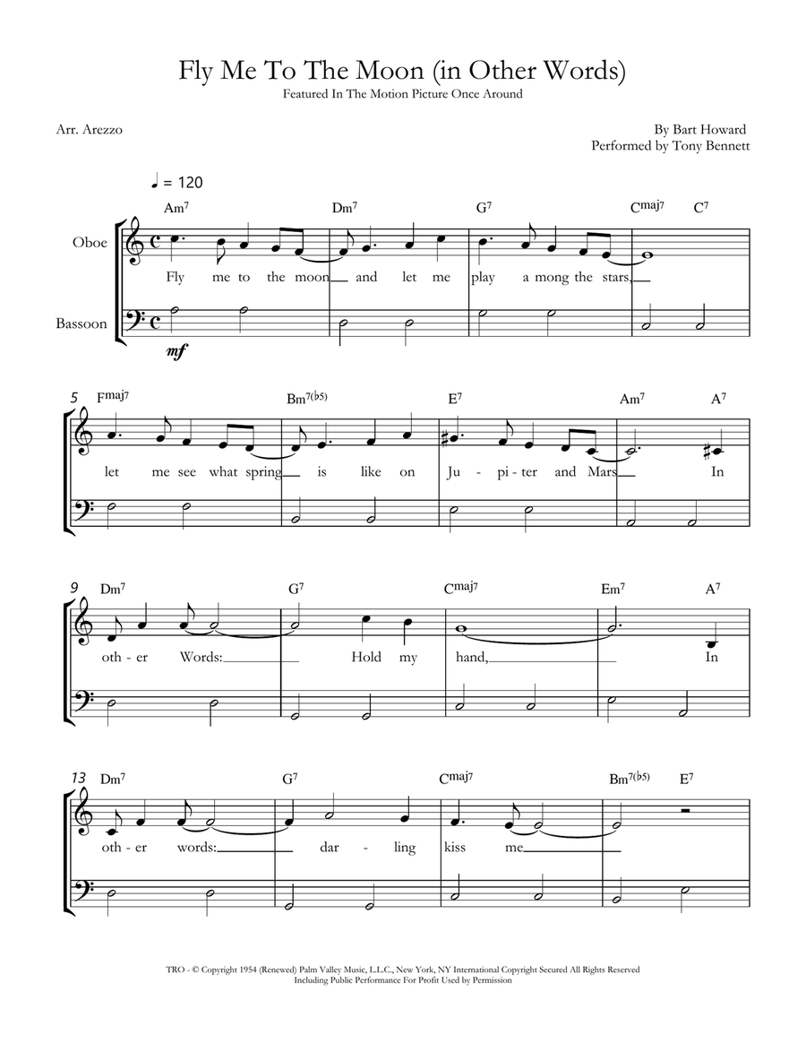 Fly Me To The Moon (In Other Words) Woodwind Duet scores gallery preview page 1